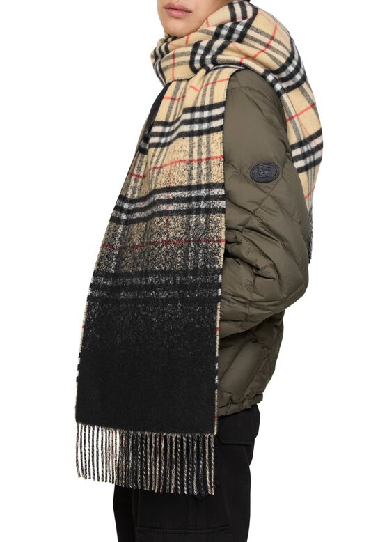 Gradient Check Cashmere Scarf, , hi-res