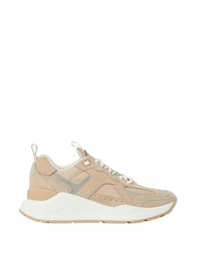Leather, Suede and Cotton Sneakers