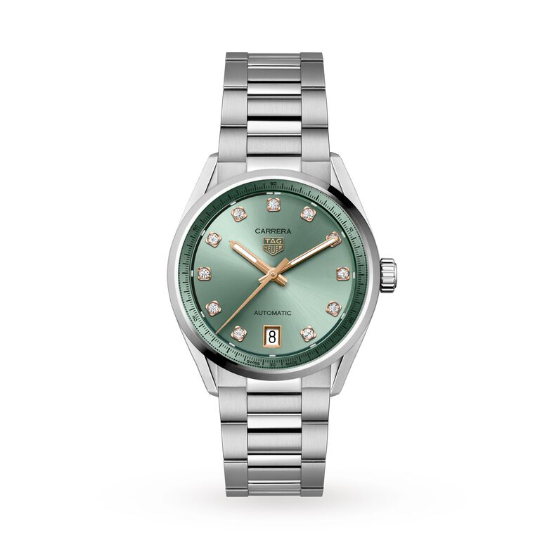 Carrera Date 36mm Ladies Watch Green Diamond Dot, , hi-res
