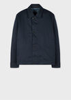 NAVY WATER RESISTANT PEACHED WADDED SHORT JACKET