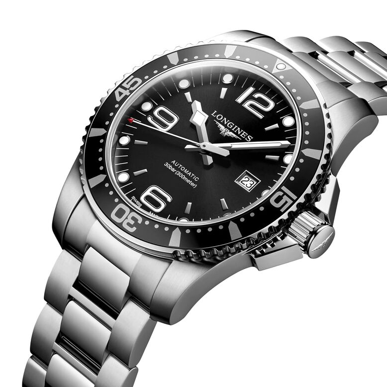 HydroConquest 44mm Mens Watch Black, , hi-res