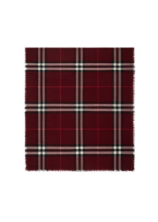 Wide Check Wool Scarf, , hi-res