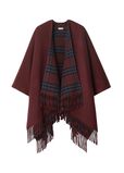 Reversible Check Wool Cape, , hi-res