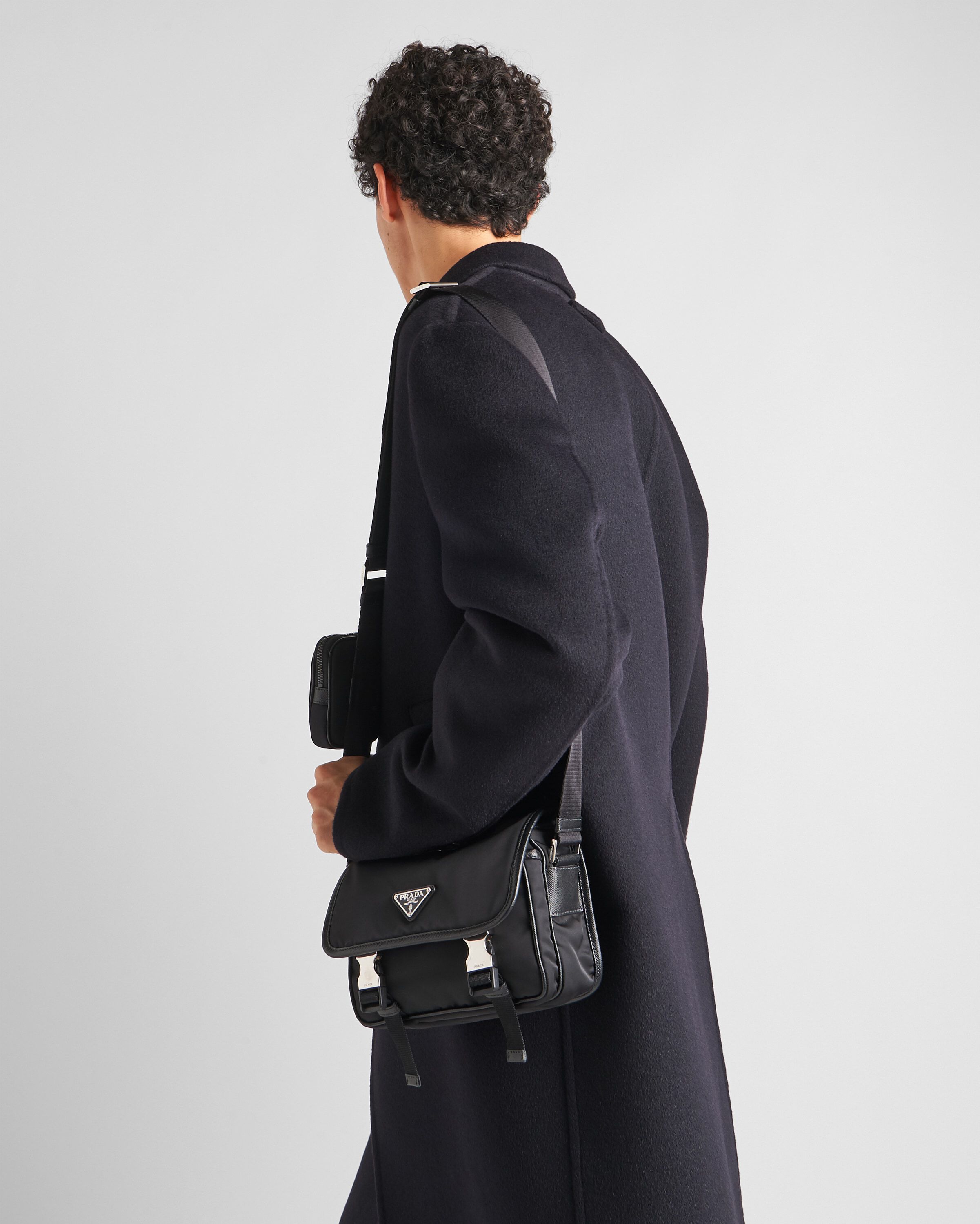 Re Nylon and Saffiano leather shoulder bag