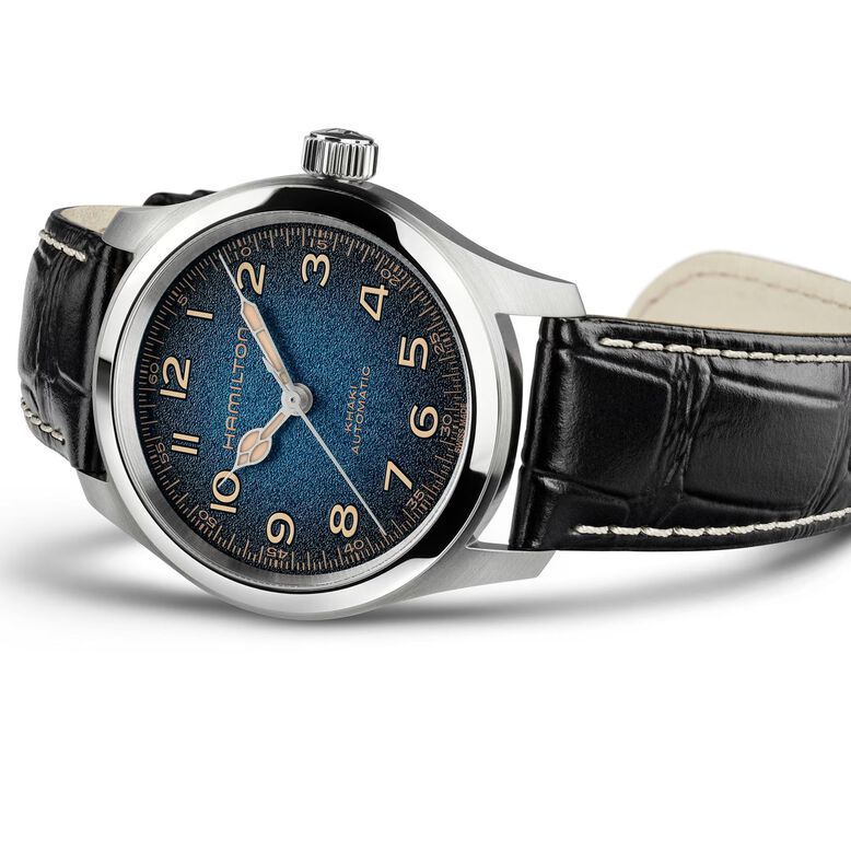 Khaki Field Murph Automatic 38mm Mens Watch Blue Dial Alligator, , hi-res