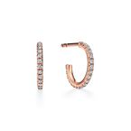 Tiffany Metro Hoop Earrings in Rose Gold with Diamonds, Small