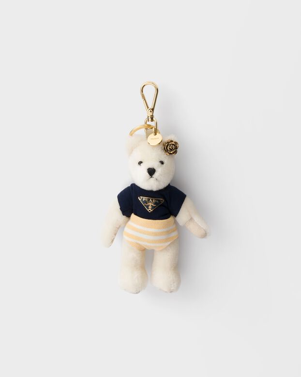 Teddy bear key ring charm with metal ring, , hi-res