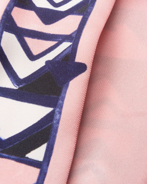 Printed twill skinny scarf, , hi-res