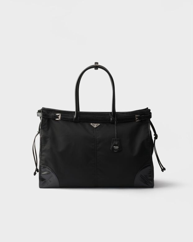 Prada Bonnie Re-Nylon and leather tote bag, , hi-res