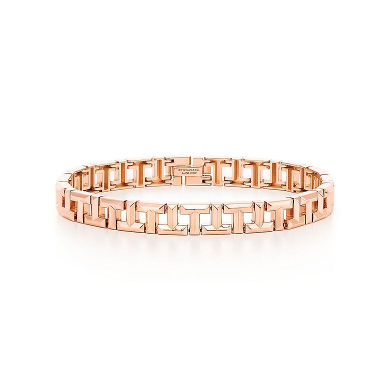 Tiffany T True narrow bracelet in 18k rose gold, medium, , hi-res