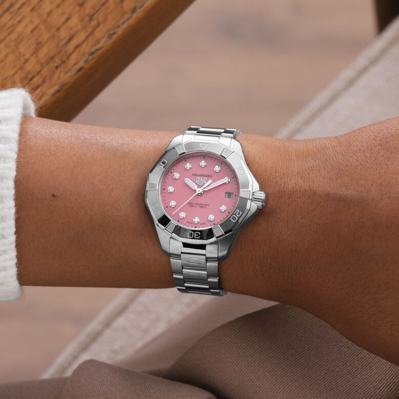 Aquaracer Professional 200 Solargraph 34mm Ladies Watch Pink, , hi-res