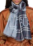 Wide EKD Check Wool Silk Scarf, , hi-res