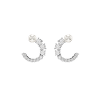 Matrix Stud Circle Earrings - White Rhs