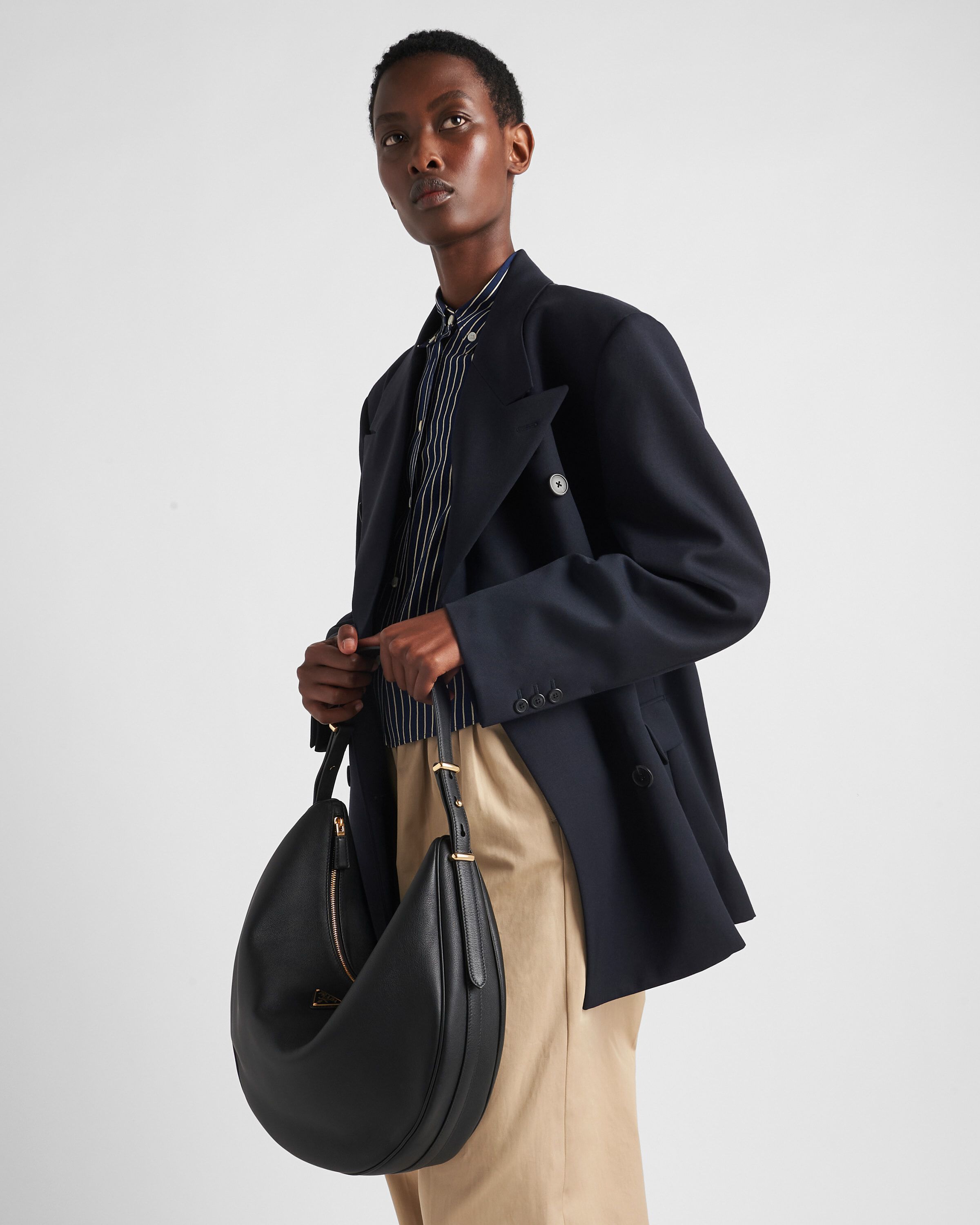 Prada large leather shoulder bag cheap