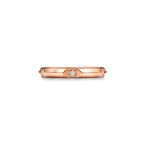 Tiffany True™ band ring in 18k rose gold with diamonds, 2.5 mm wide. - Size 3 1/2