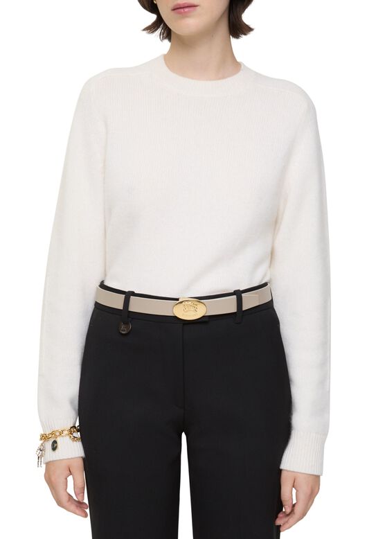 Reversible Leather Oval Knight Stamp Belt​, , hi-res