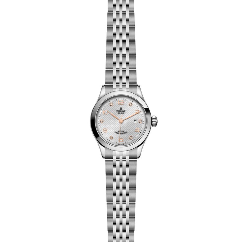 1926 28mm Ladies Watch Steel Case Diamond-Set Silver Dial, , hi-res