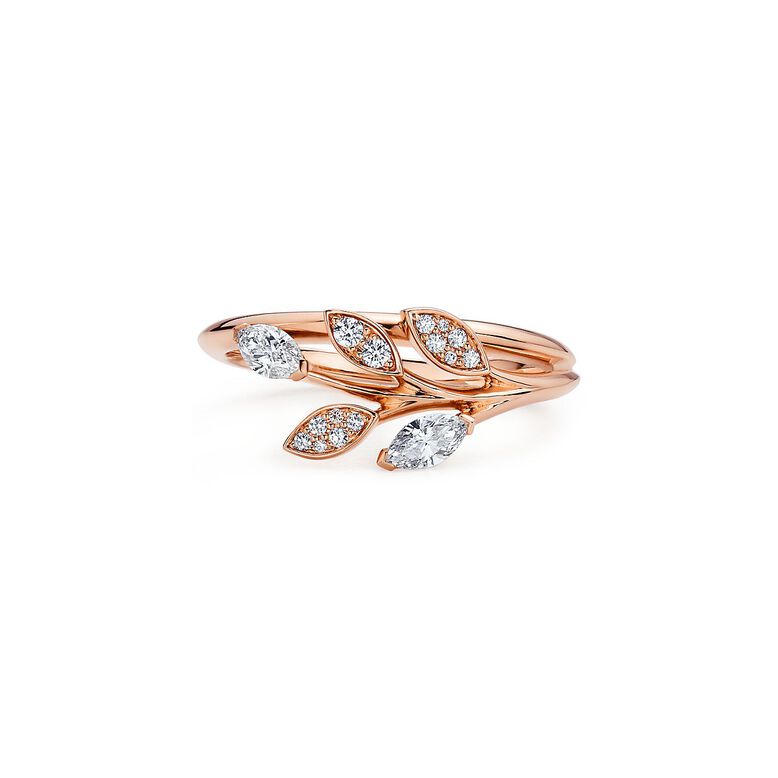 Tiffany Victoria&reg; diamond vine ring in 18k rose gold. - Size 5, , hi-res