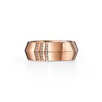 Atlas&reg; X Closed Wide Ring in Rose Gold with Diamonds, 7.5 mm Wide, , hi-res