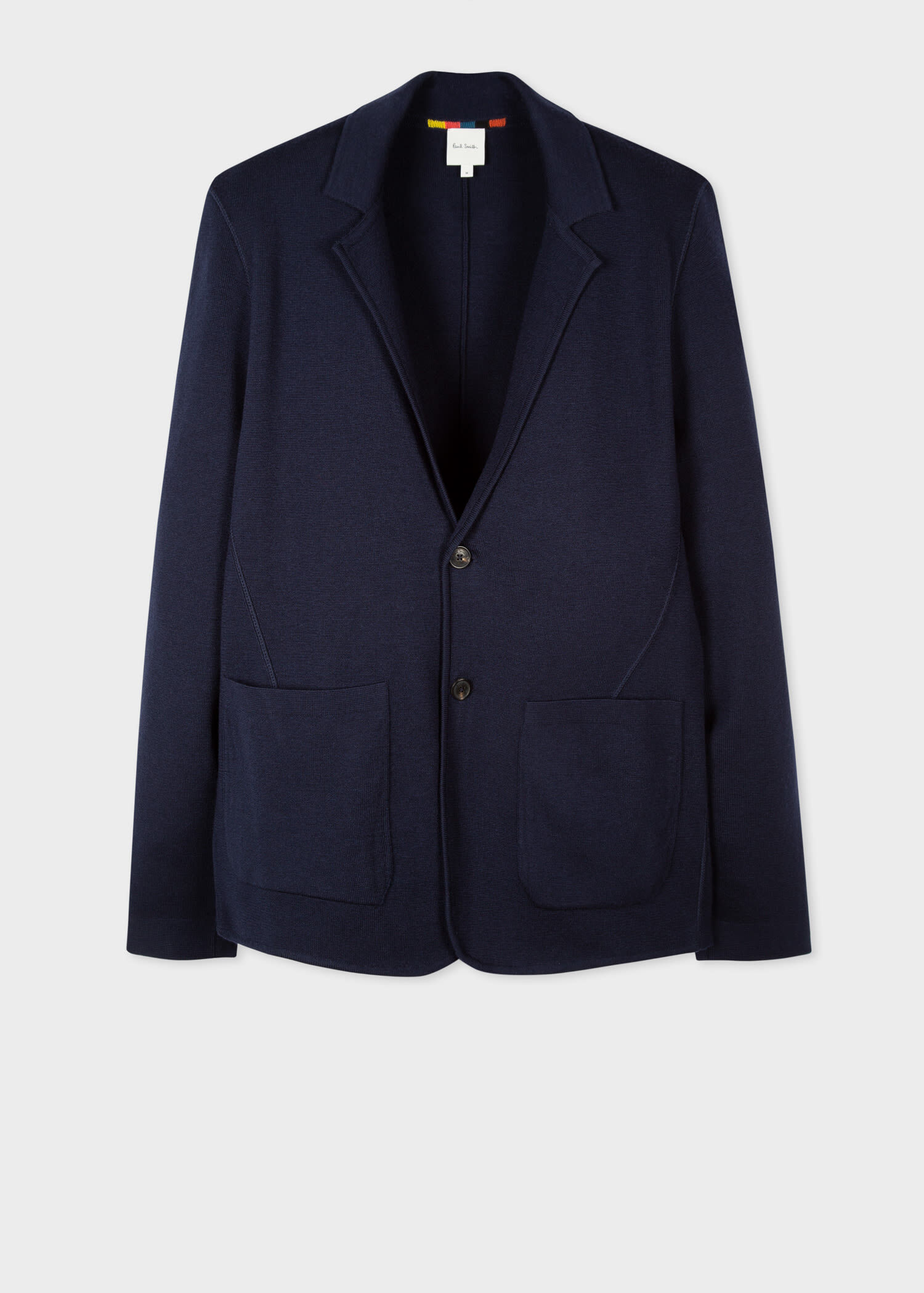 Dark Navy Merino Wool Cardigan Blazer
