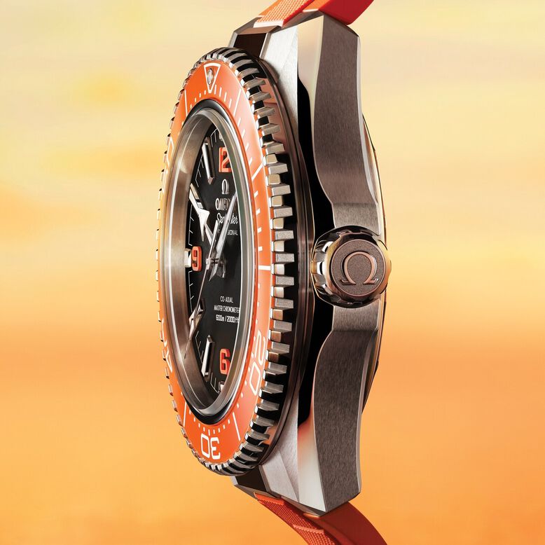 Seamaster Planet Ocean 600M 42mm Mens Watch Orange Rubber Strap, , hi-res