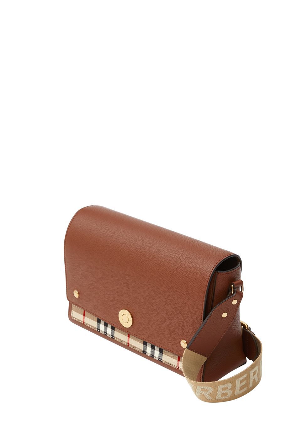 vintage check and leather wallet with detachable strap