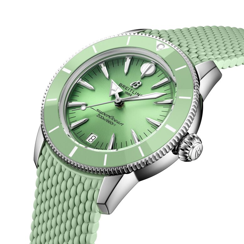 Superocean Heritage Automatic 36mm Unisex Watch Green Rubber, , hi-res