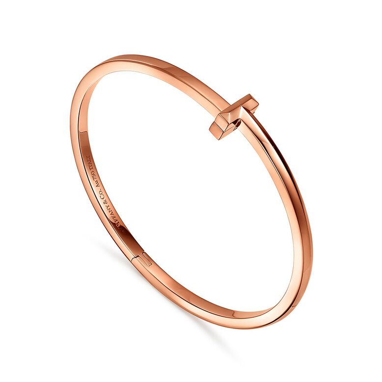 Tiffany T T1 Hinged Bangle in Rose Gold, Narrow - Size Large, , hi-res