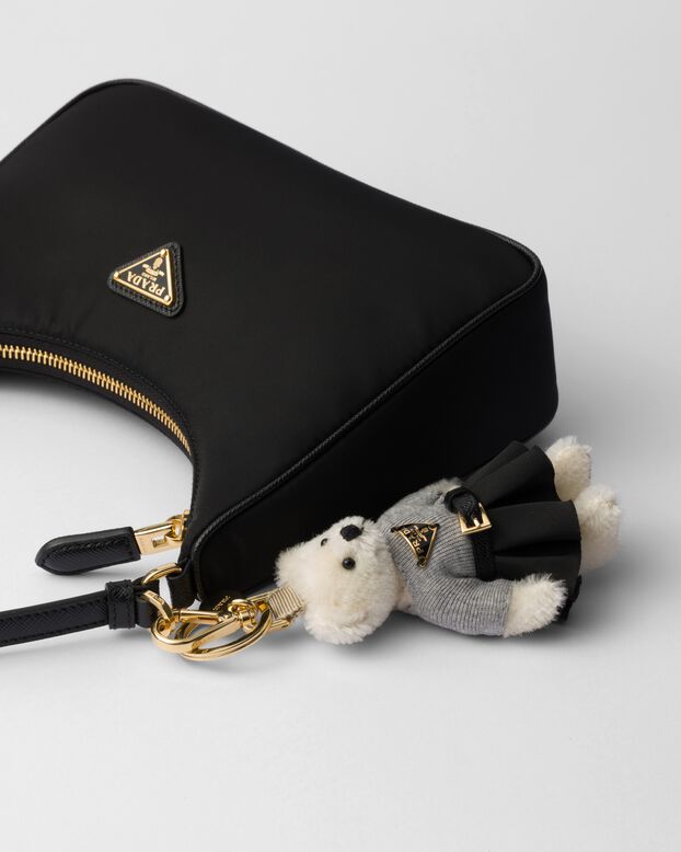 Teddy bag charm with metal ring, , hi-res