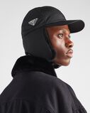 Re-Nylon and shearling hat, , hi-res