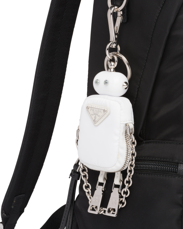 Re-Nylon robot bag charm, , hi-res