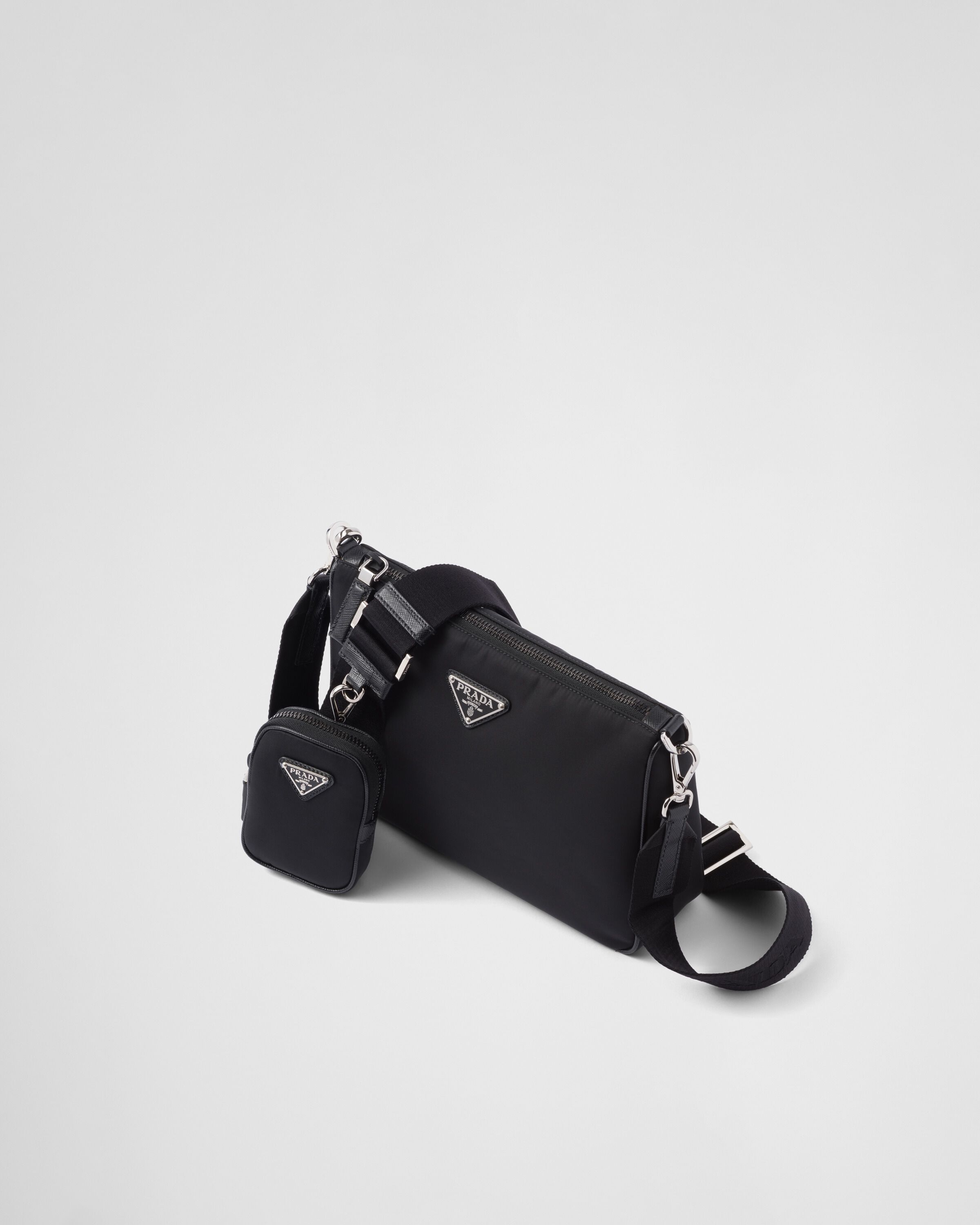 Re Nylon and Saffiano leather shoulder bag