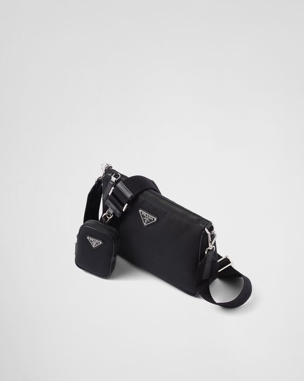 Re-Nylon and Saffiano leather shoulder bag, , hi-res