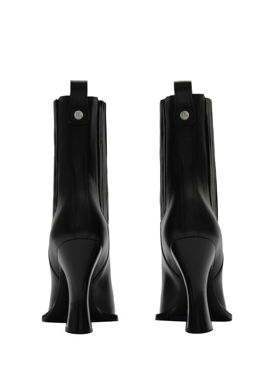 Leather Pillar Ankle Boots, , hi-res
