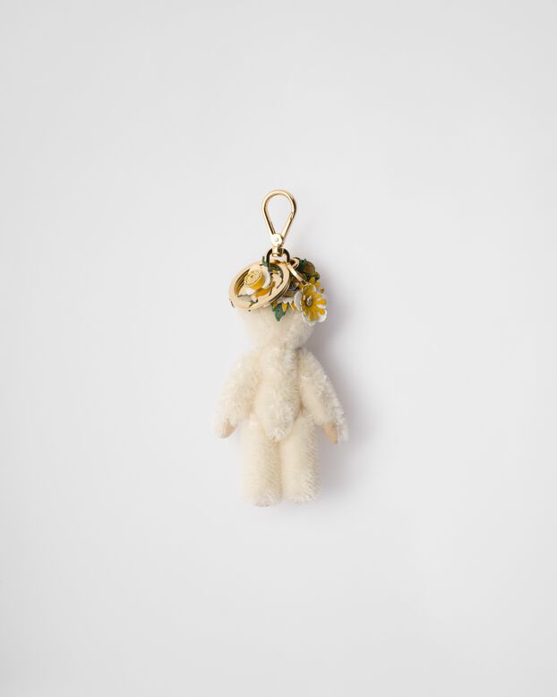 Teddy bag charm with metal ring, , hi-res
