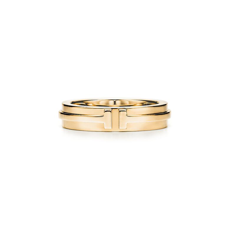 Tiffany T Narrow Ring in Yellow Gold - Size 4 1/2, , hi-res