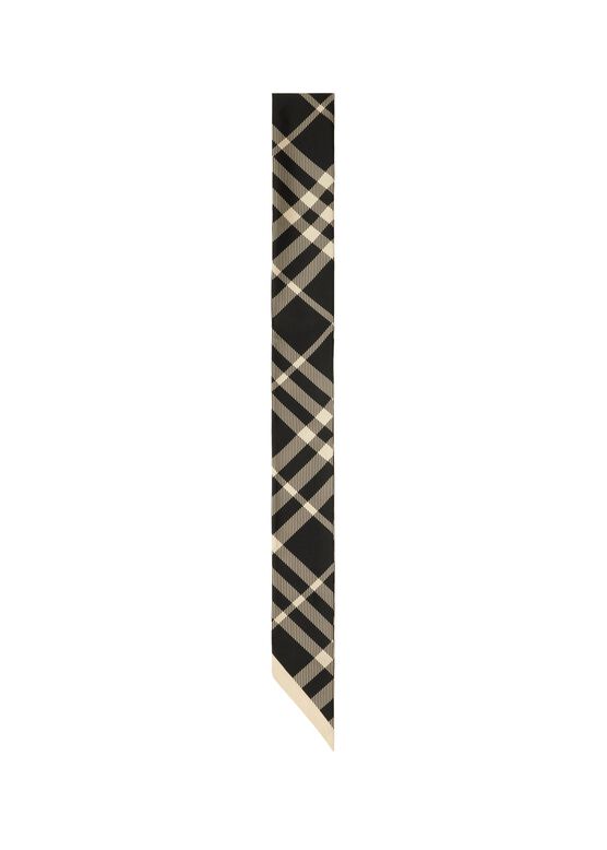 Skinny Check Silk Scarf, , hi-res
