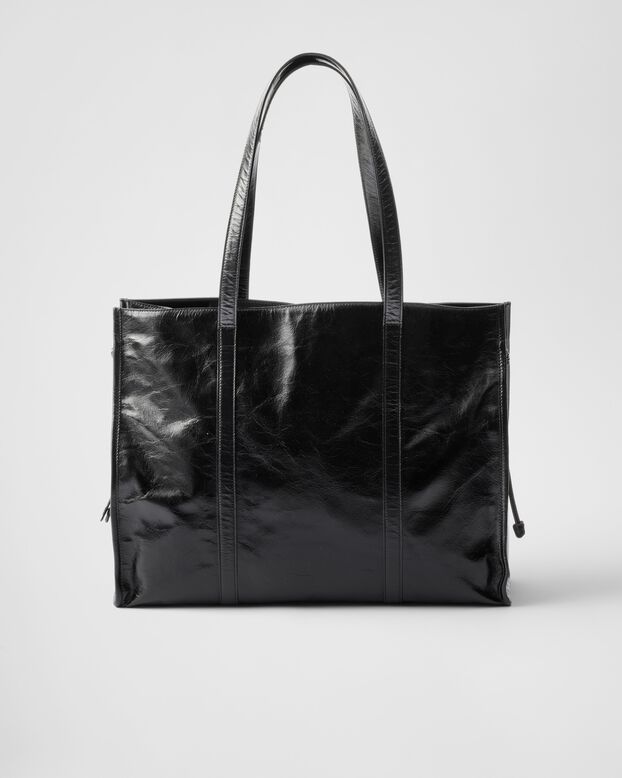 Large leather tote bag, , hi-res