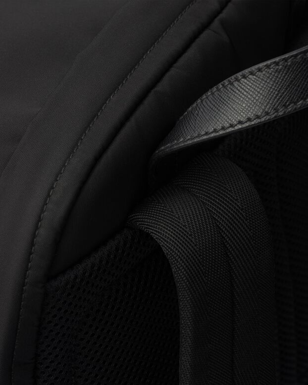Re-Nylon and Saffiano leather backpack, , hi-res