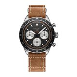 Multichron Pilot Chronograph Automatic 42mm Unisex Watch Black Dial Leather, , hi-res