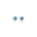 Elsa Peretti® Color by the Yard earrings in sterling silver with aquamarines.