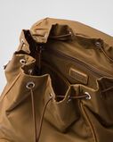 Re-Nylon and leather backpack, , hi-res