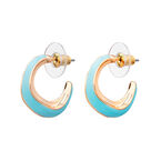 Vienna Hoop Earrings In Turquoise - Turquoise Gold