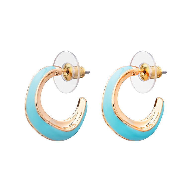 Vienna Hoop Earrings In Turquoise - Turquoise Gold, , hi-res