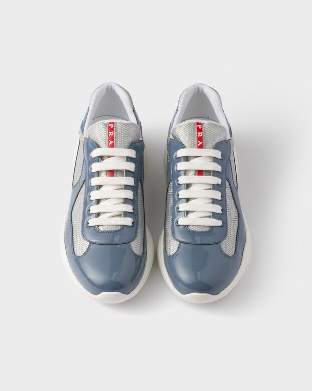 Patent leather and technical fabric Prada America&#39;s Cup sneakers, , hi-res