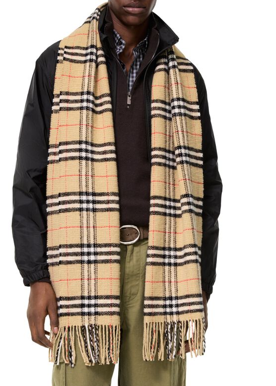 Check Wool Cashmere Scarf, , hi-res