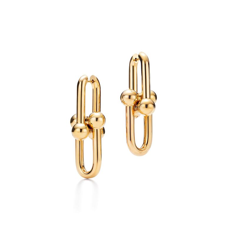 Tiffany HardWear Extra Large Link Earrings in Yellow Gold, , hi-res