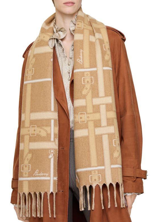 Belt Check Cashmere Scarf, , hi-res