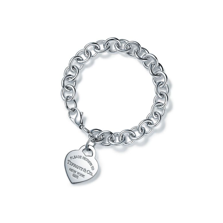Return to Tiffany&trade; Heart Tag Charm Bracelet in Silver - Size 7 in, , hi-res