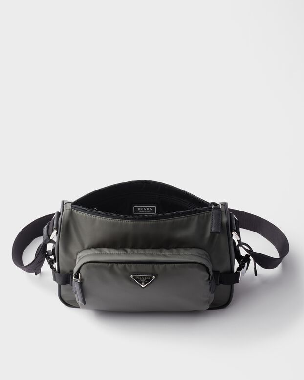 Medium Re-Nylon and Saffiano leather shoulder bag, , hi-res